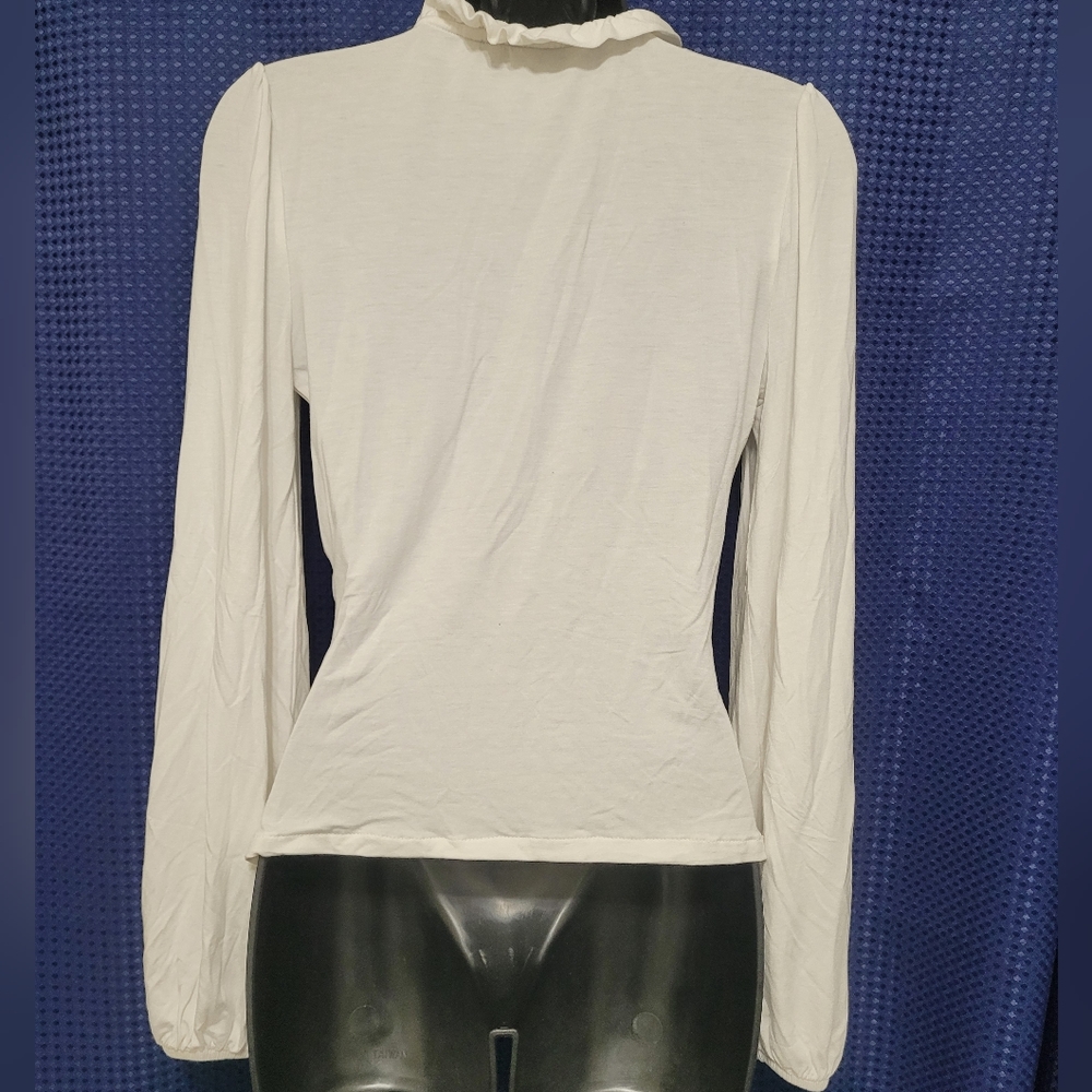 Boden Ivory Ruffle Long Sleeve Blouse - Picture 2 of 5